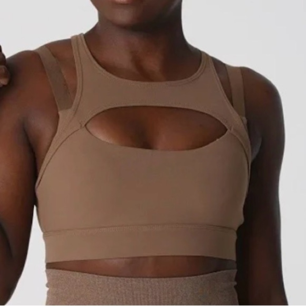 NVGTN Tan Cutout Sports Bra